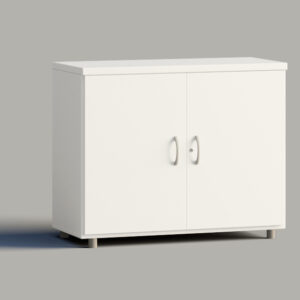 Armario de puertas con estantes.