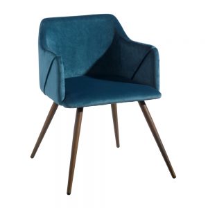 Silla Blay terciopelo azul 74