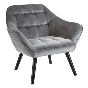 Sillón de diseño tapizado gris