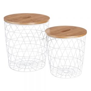 Set 2 mesas de centro redondas 49x49