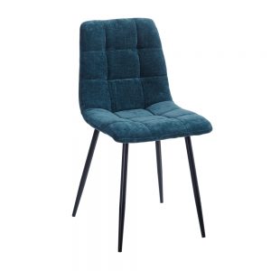 Silla tapizada azul oscuro 44x42x89cm