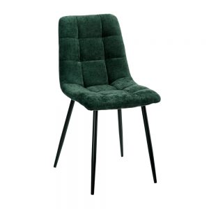 Silla tapizada verde oscuro 44x42x89 cm
