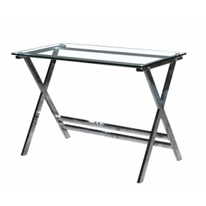 Mesa escritorio Baxi cristal-metal 110x55