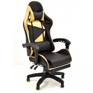 Silla gamer Monza negra-dorada