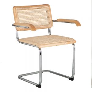 Silla patín con brazos natural