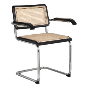 Silla patín con brazos negro