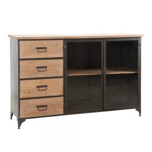 Aparador negro y natural 143x91