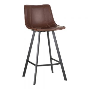 Taburete símil piel marrón 95 cm