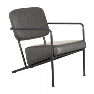 Sillón piel ecológica gris